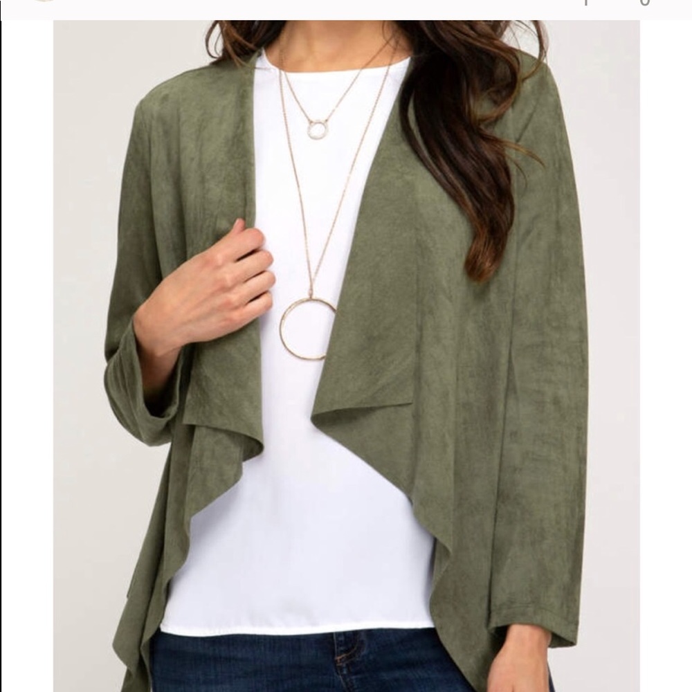 NWT She and Sky faux suede open front blazer